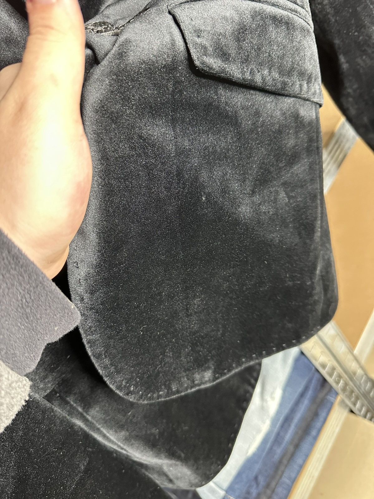 Gianni Feraud Gianni Ferraud Black Velvet Blazer Jacket Size 38R - 9 Thumbnail