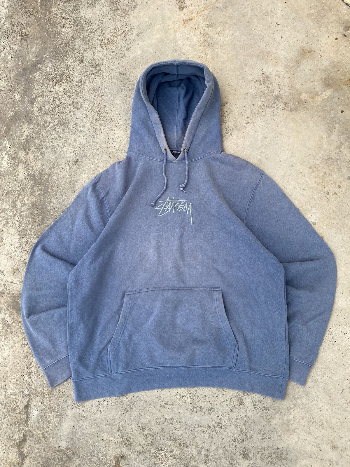 Vintage popular Stussy Blue hoodie, size XL