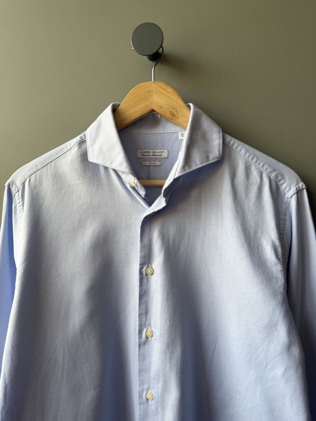 Libero Libero Milano Dress Shirt Size 41/16 Size US M / EU 48-50 / 2 - 2 Thumbnail