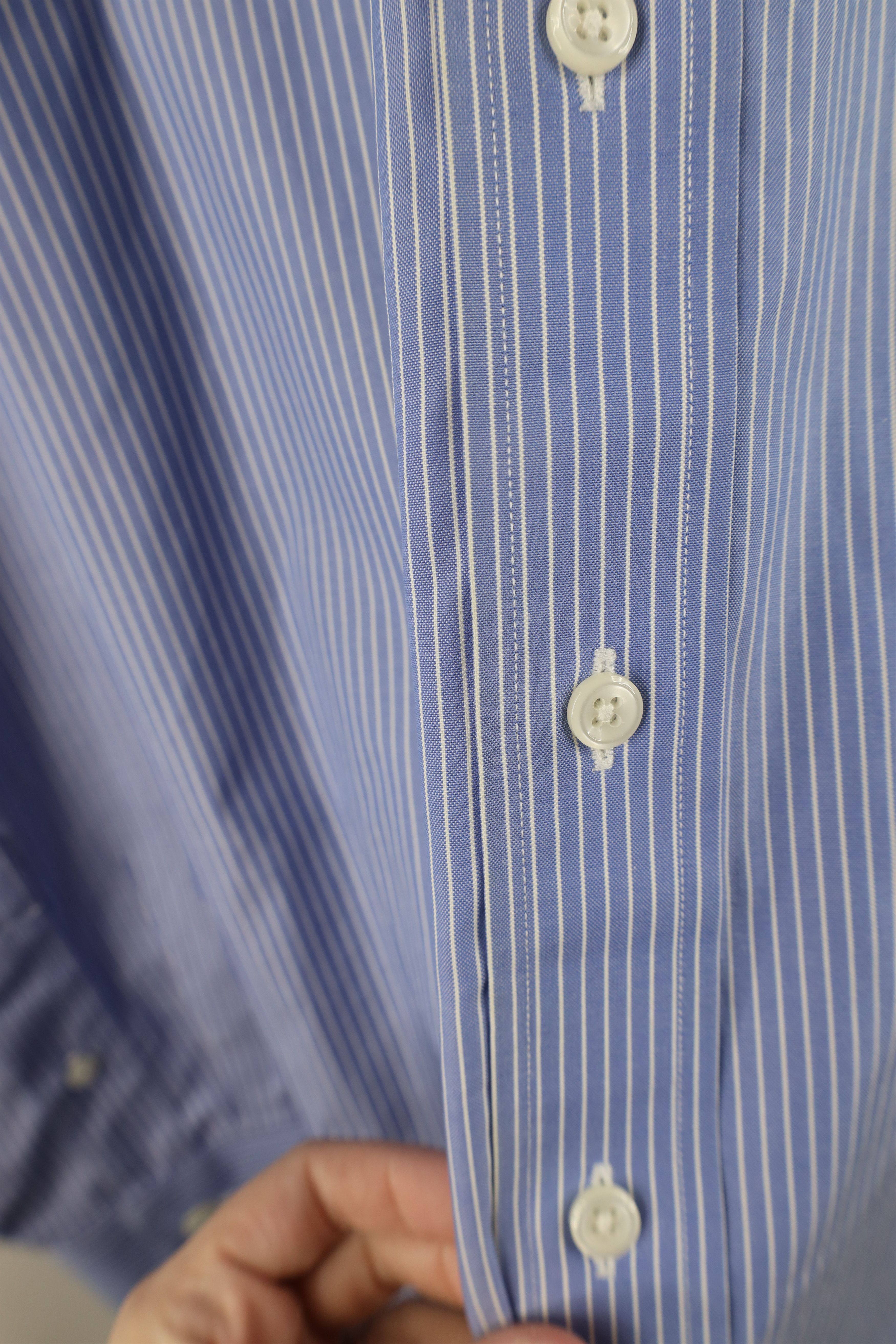L.L. Bean × Vintage Vintage LL Bean Fitted Pinstriped Collared Button Down Shirt Size US M / EU 48-50 / 2 - 9 Thumbnail