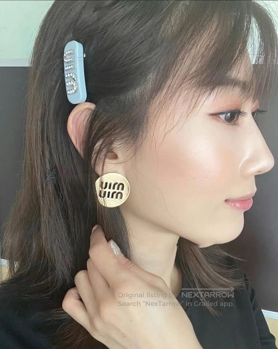 Miu Miu Miu Miu Circular Hollow Logo Earrings. Size ONE SIZE - 3 Thumbnail