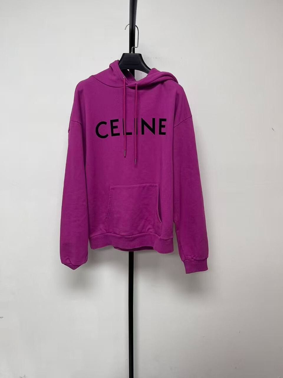 Celine celine logo printed pink hoodie for men Size US S / EU 44-46 / 1 - 1 Thumbnail