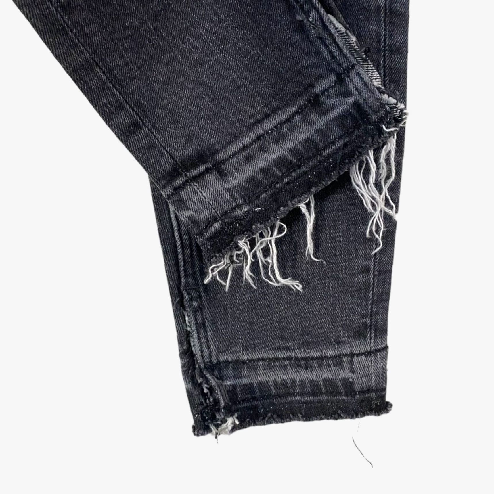 Zara Zara High Waist Skinny Jeans Womens 4 Black Dark Wash Faded Denim Raw Hem Jeans Size 27" / US 4 / IT 40 - 7 Thumbnail