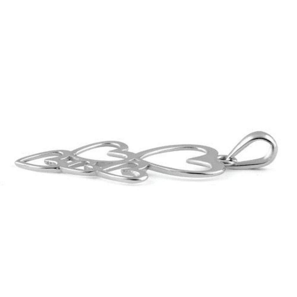 Other New Sterling Silver Floating Hearts Pendant For Necklace Size ONE SIZE - 3 Thumbnail