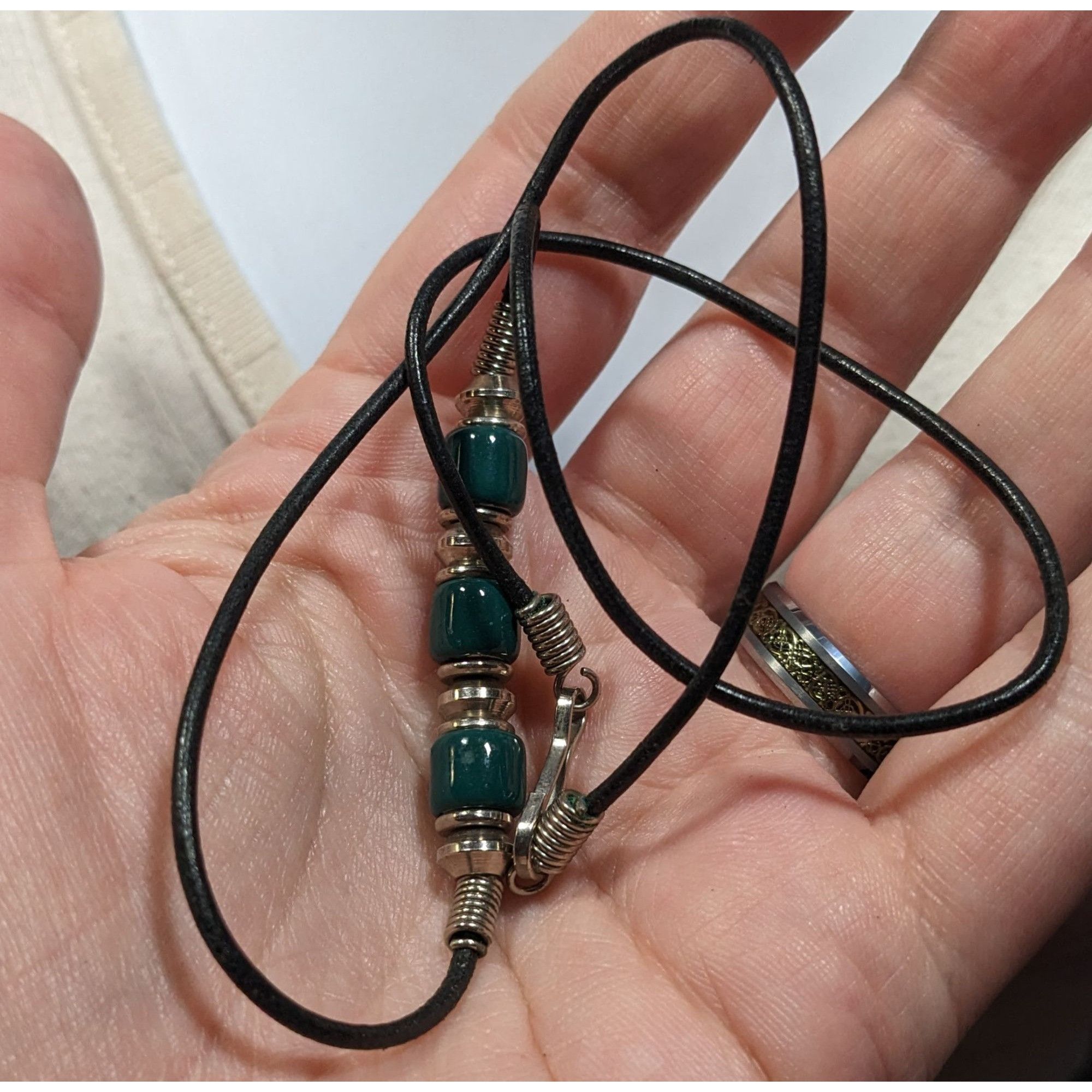 Other 90s Style Teal And Silver Tone Beaded Necklace Size ONE SIZE - 4 Thumbnail