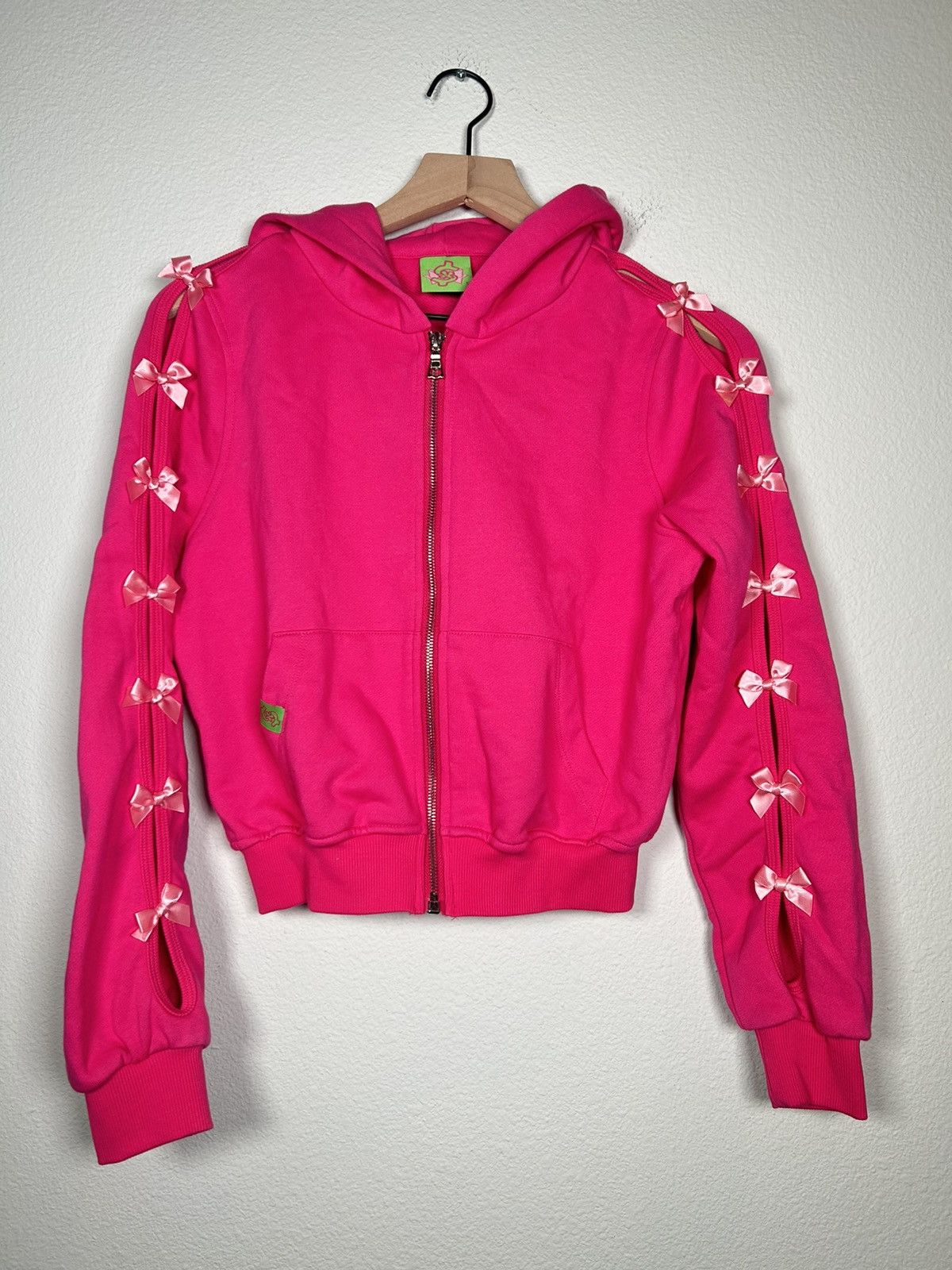 Marshall Columbia Cut Out Ribbon Cropped Hoodie Size S / US 4 / IT 40 - 1 Thumbnail