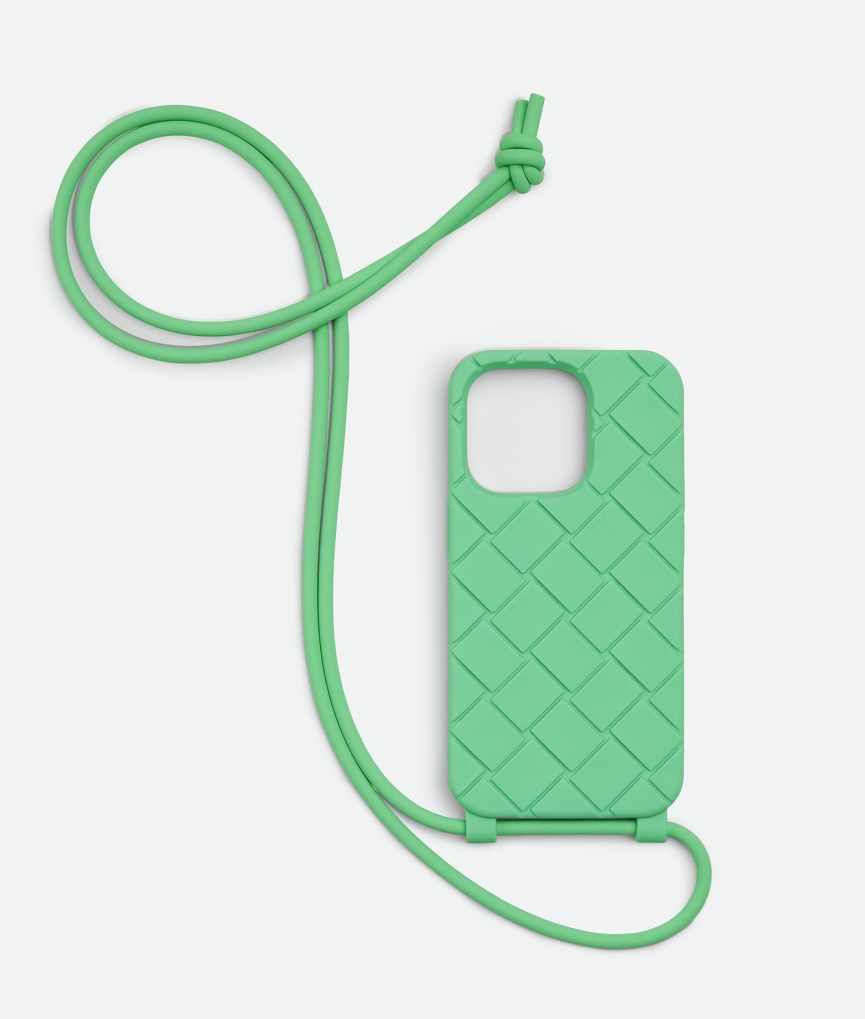 Bottega Veneta o1w1db10125 Size: OS / iPhone 14 Pro Case On Strap in Green Size ONE SIZE - 1 Thumbnail