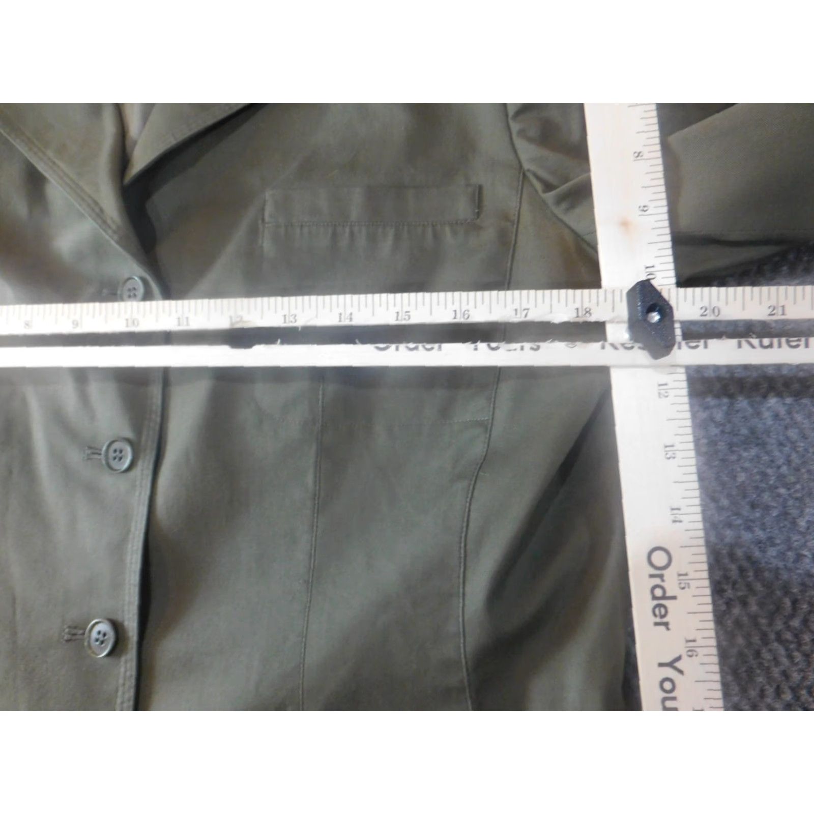 Anne Klein Anne Klein Womens Jacket 12 Green Trench Coat Button Classic Stretch Knit Embroidered Zip? No Size XL / US 12-14 / IT 48-50 - 6 Thumbnail