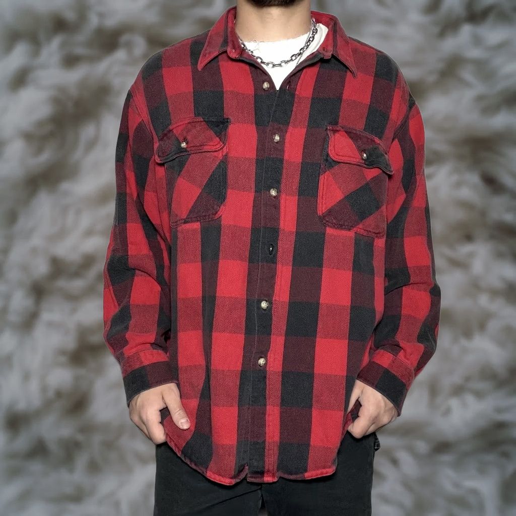 Vintage VINTAGE Prentiss Outdoors Flannel Shirt 2XL Red Buffalo Plaid Button Size US XXL / EU 58 / 5 - 1 Thumbnail
