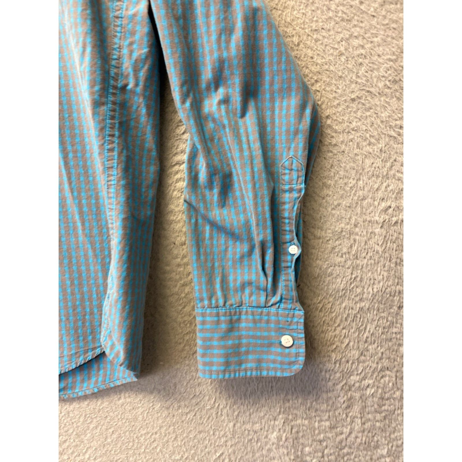 J.Crew VINTAGEJ. Crew Button-Down Shirt Men’s L Turquoise Gray Plaid Slim /0126 Size US L / EU 52-54 / 3 - 2 Thumbnail