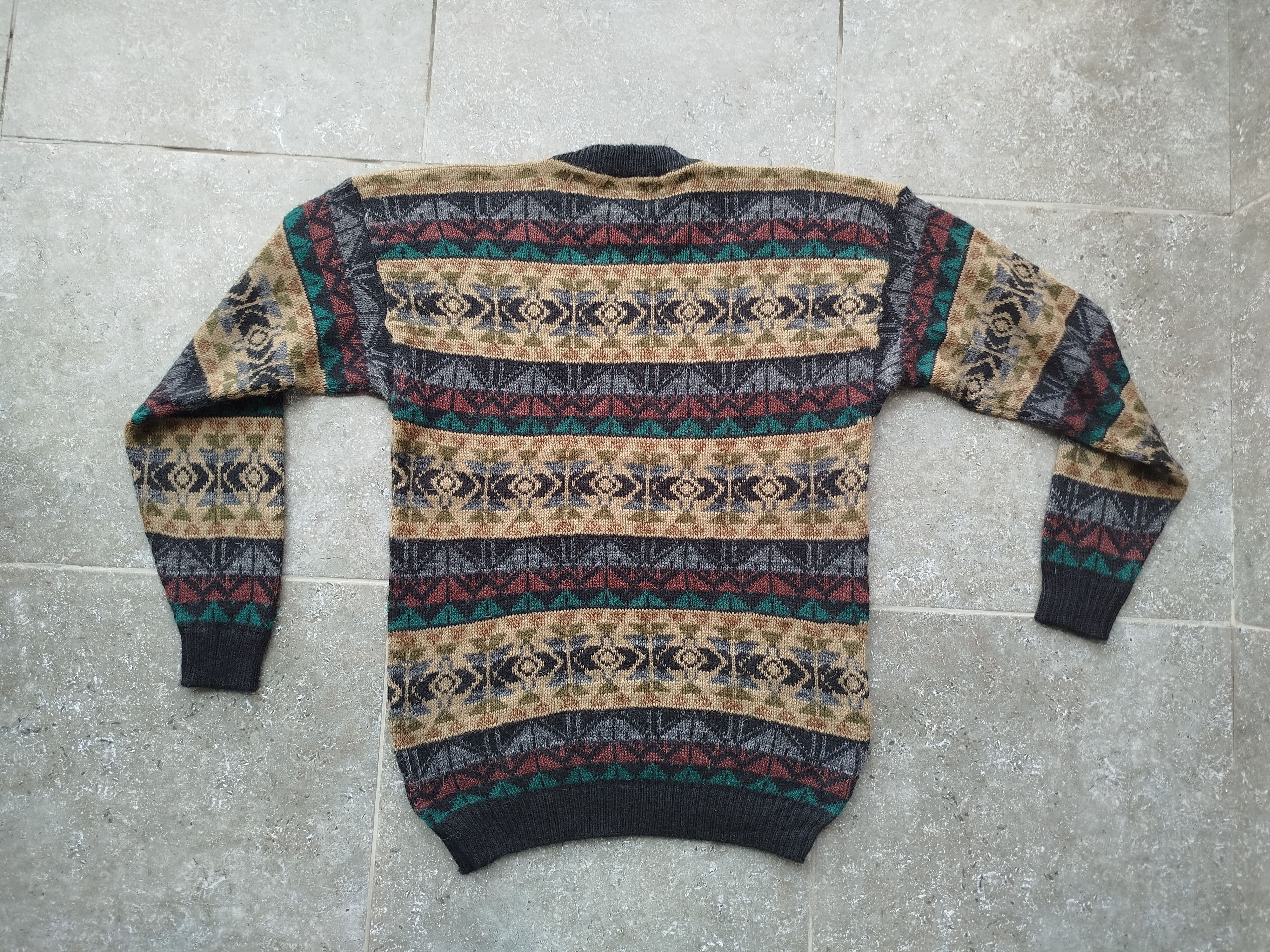 Vintage Peru Sweater Jumper Alpaca Knitted Crew Neck Ethnic Unisex Size US L / EU 52-54 / 3 - 7 Thumbnail