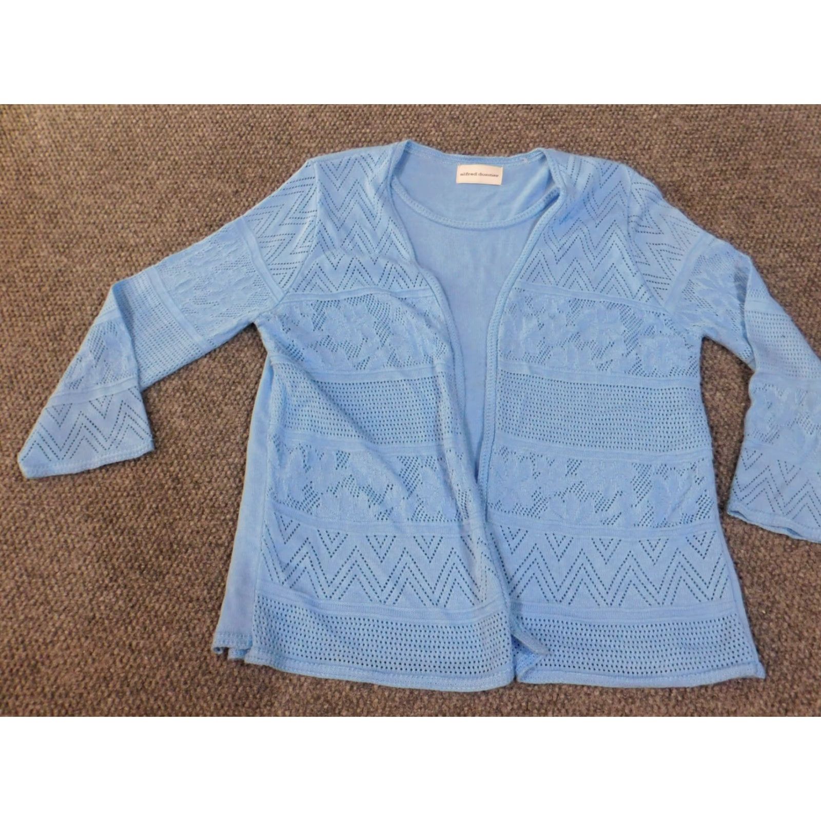 Vintage Alfred Dunner Sweater Large Blue Pullover Raglan Sleeve Knit Crew Neck Casual Womens L Blue Knit Stretch Modern American Vintage? No Size L / US 10 / IT 46 - 3 Thumbnail