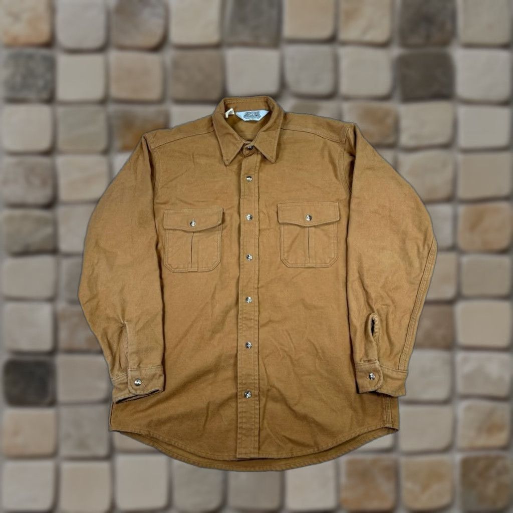 Joe Browns VINTAGE Sportsman Guide Shirt Mens L Brown Chamois Flannel Button Up Size US L / EU 52-54 / 3 - 1 Thumbnail