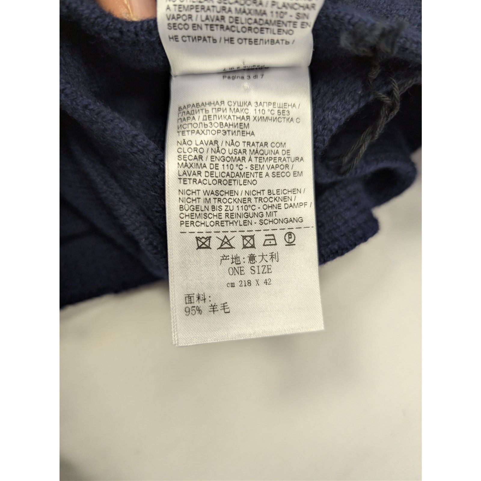 Bottega Veneta o1rshd1 Size: OS / MW Wool Interccio 3D Scarf in Navy Size ONE SIZE - 12 Thumbnail