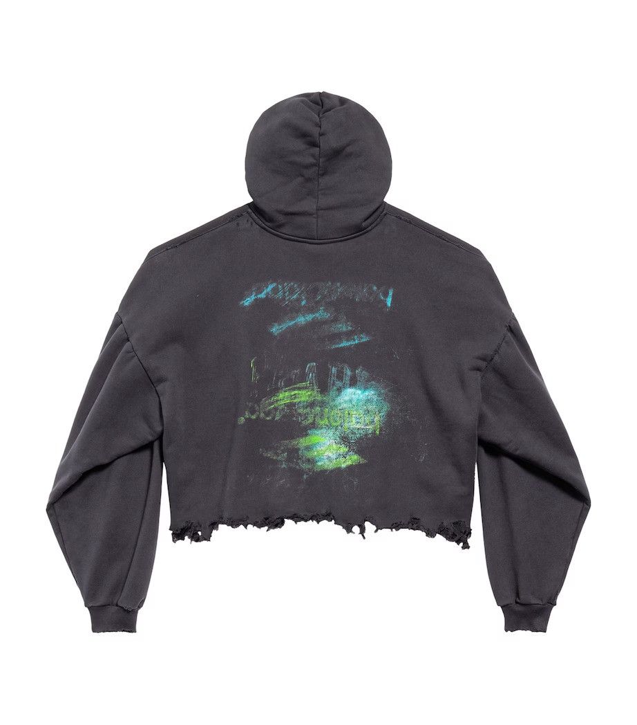 Balenciaga o1w1db10526 555 / DIY Imprint Cropped Hoodie in Black Size US S / EU 44-46 / 1 - 2 Thumbnail