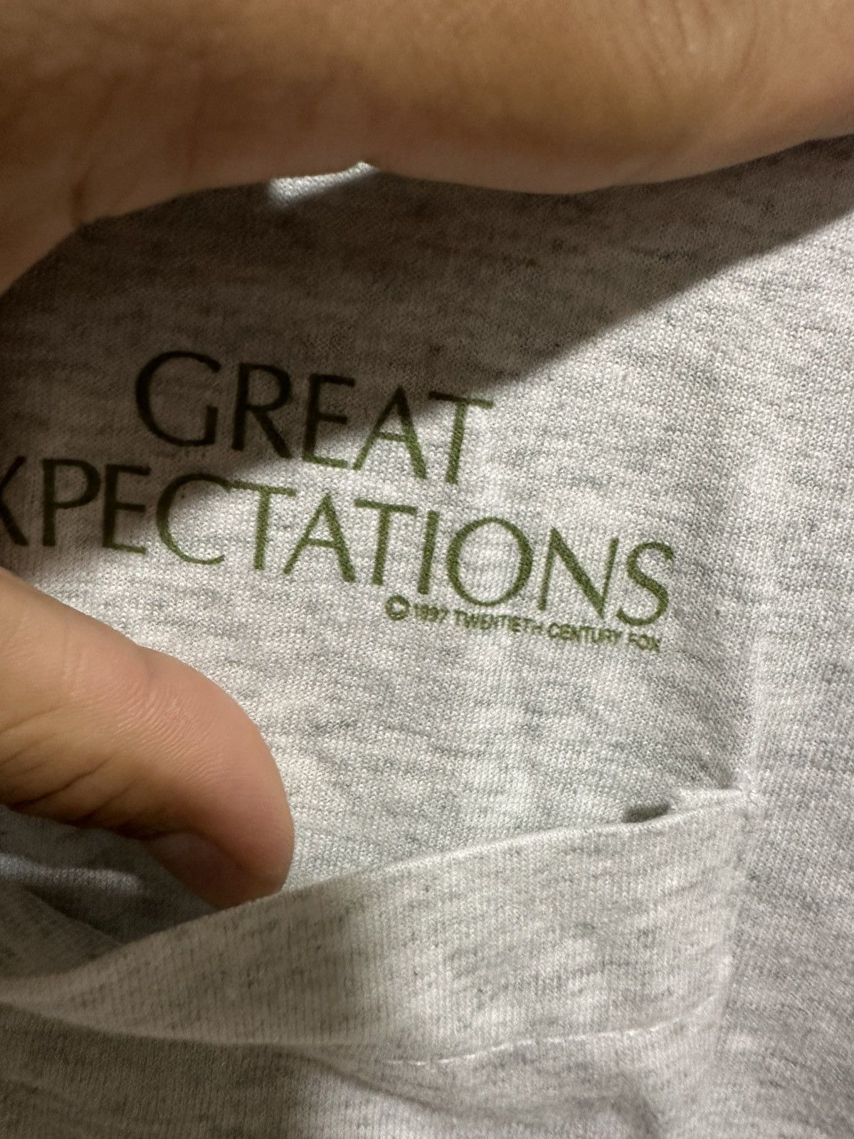 Fruit Of The Loom × Vintage Vintage Great Expactatios Pocket Tee Size US L / EU 52-54 / 3 - 4 Thumbnail