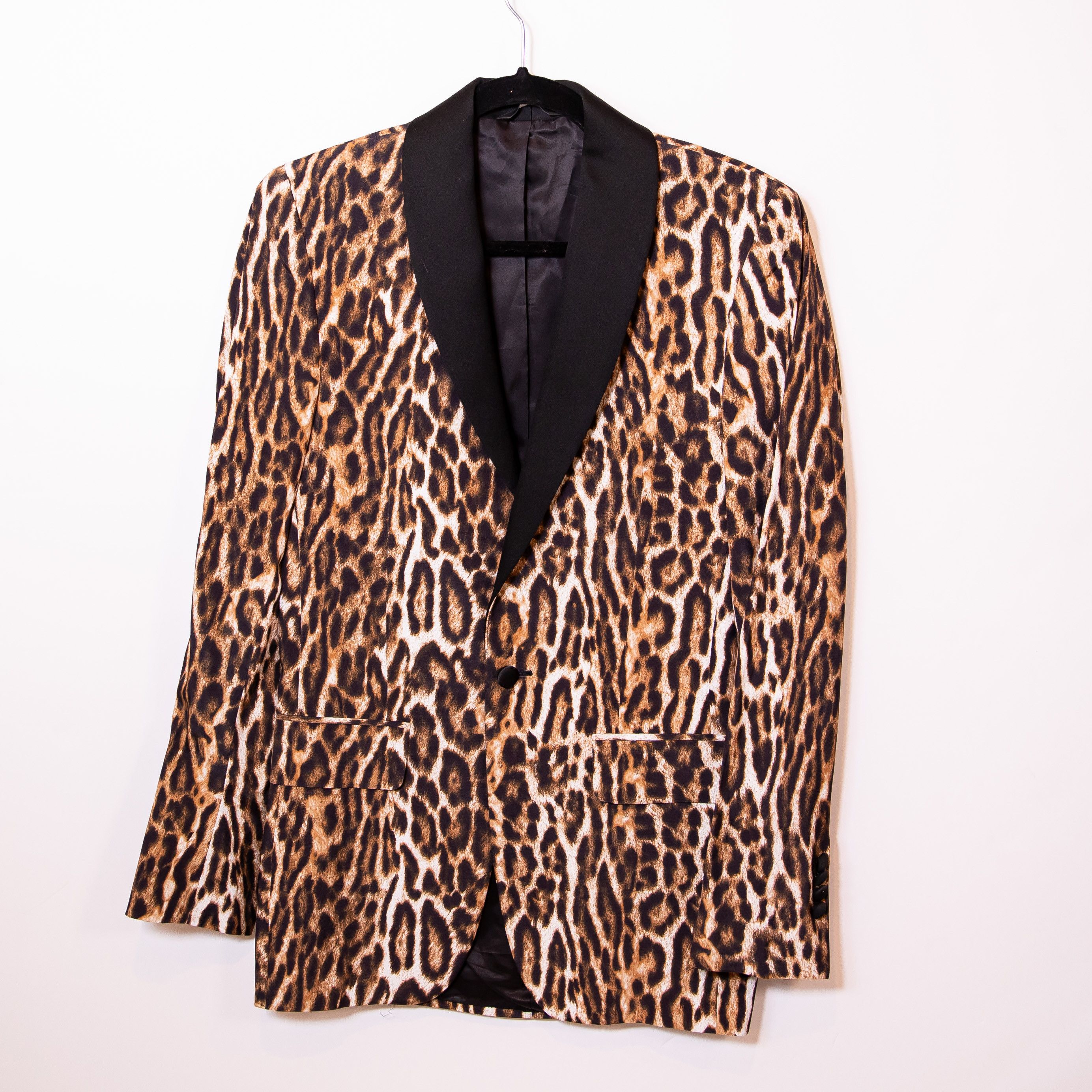 R13 R13 Shawl Lapel Satin Tuxedo One Button Cheetah Size S / US 4 / IT 40 - 1 Thumbnail