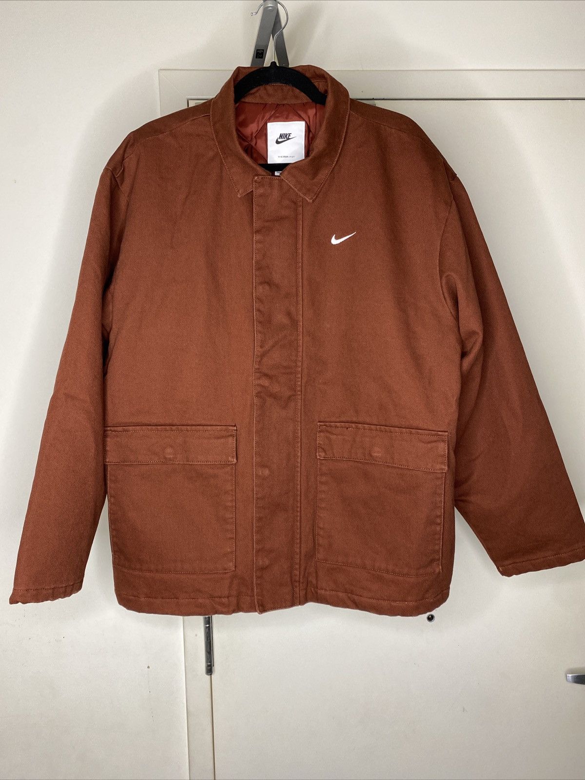 image of Nike Life Quilted Insulated Work Jacket Brown L Dq4938-217, Men's (Size Large)