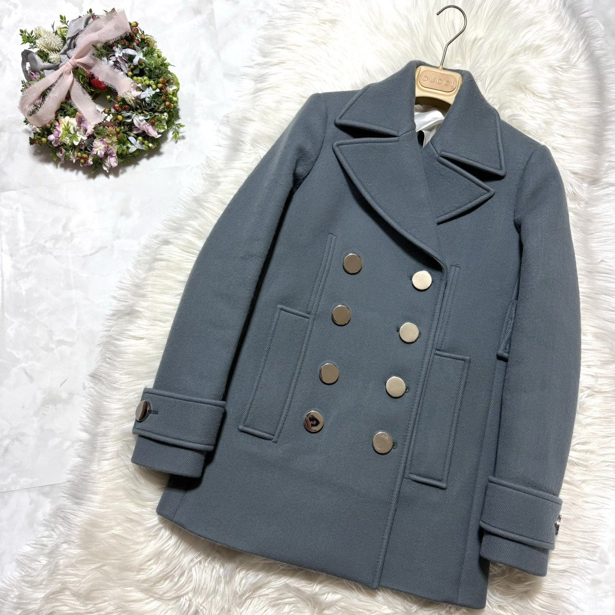 Gucci Gucci silver button double jacket peacoat size 36 pale Size XS / US 0-2 / IT 36-38 - 6 Thumbnail