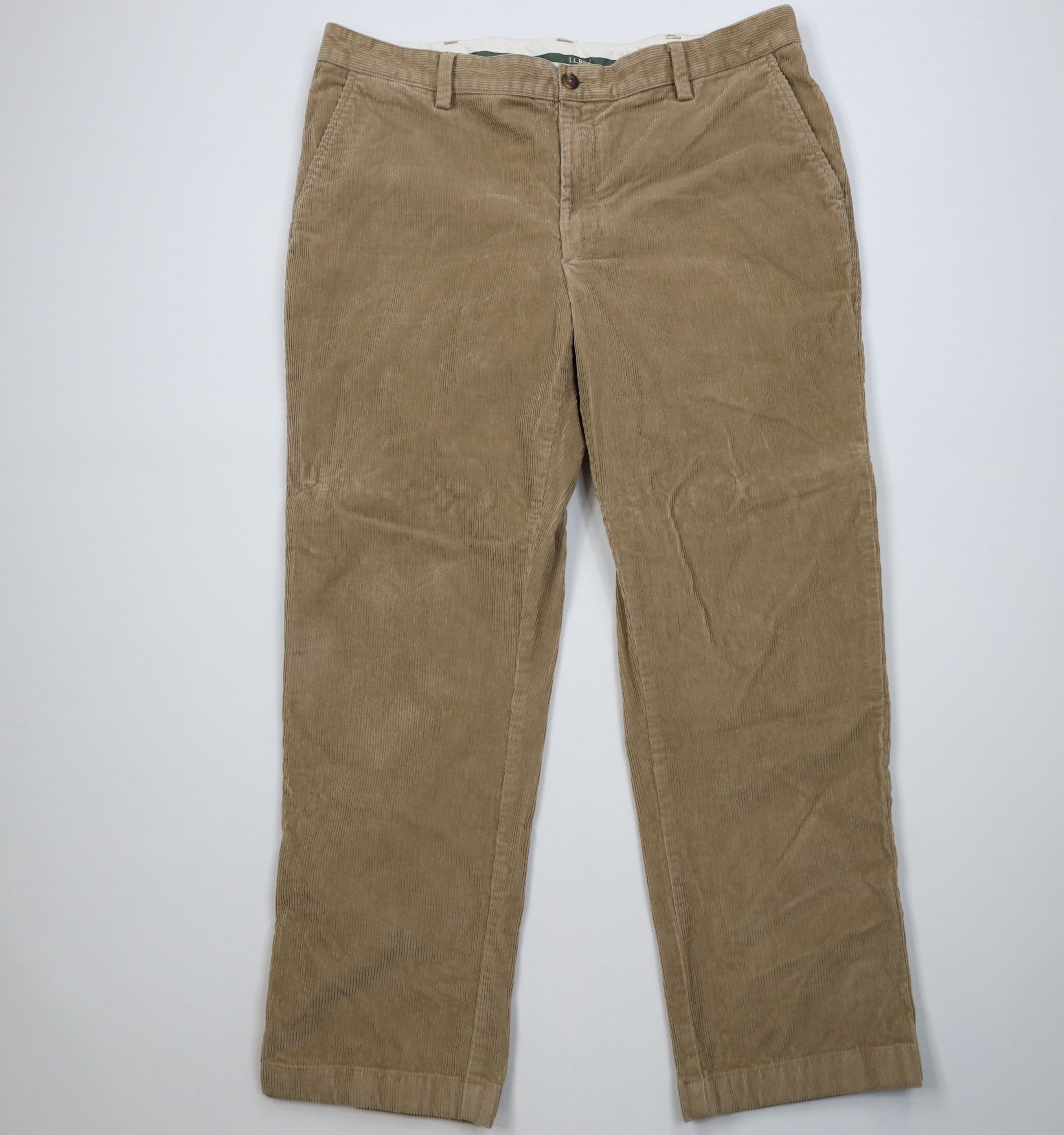 L.L. Bean Vintage 90s Y2K LL Bean Wide Leg Corduroy Chino Pants Beige Size US 38 / EU 54 - 1 Thumbnail