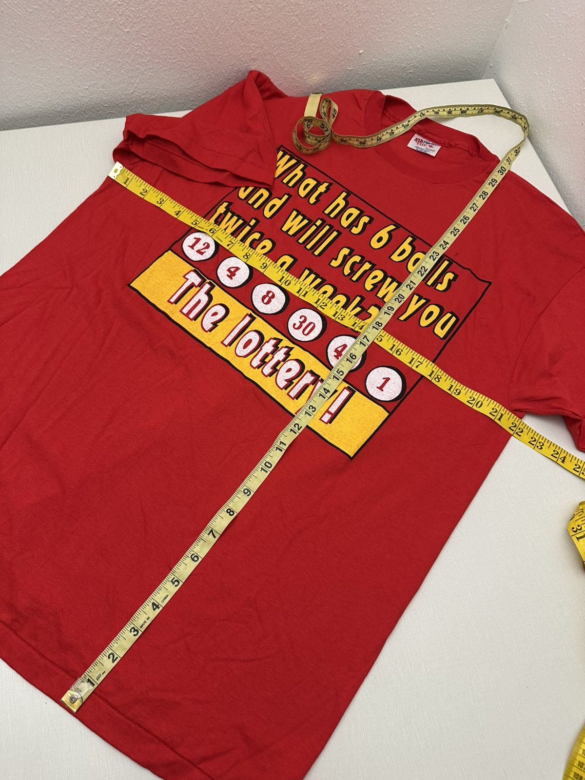 Lotto Sport Vintage 90s Lottery Six Balls Screw You Humor Tee XL DSWOT Size US XL / EU 56 / 4 - 4 Thumbnail