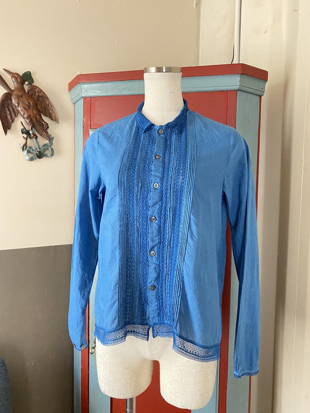 45rpm 45rpm Blue Indigo Embroidered Long-Sleeve Shirt Size XS / US 0-2 / IT 36-38 - 2 Thumbnail