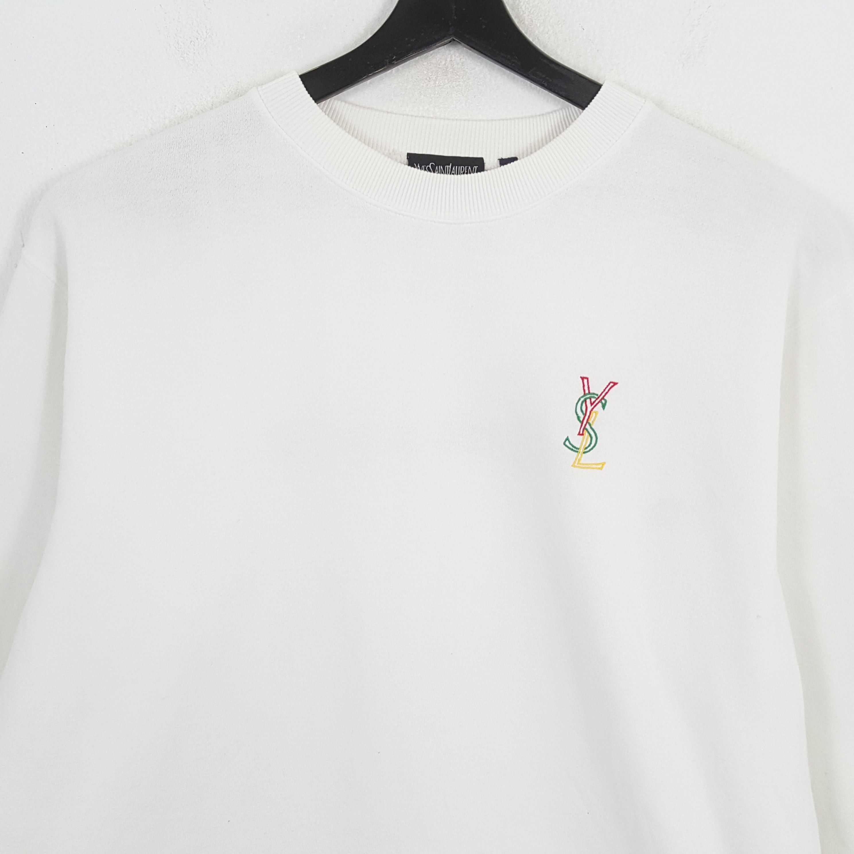 Vintage × Yves Saint Laurent YVES SAINT LAURENT Fashion Brand Spellout Design Sweatshirt Size US L / EU 52-54 / 3 - 4 Thumbnail