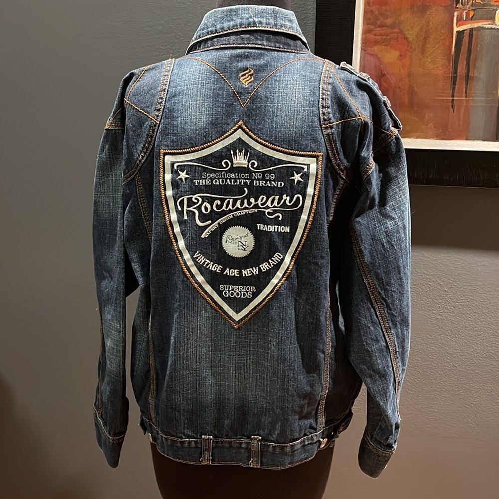 Rocawear Rocawear lightly distressed embroidered back logo contrasti Size L / US 10 / IT 46 - 6 Thumbnail