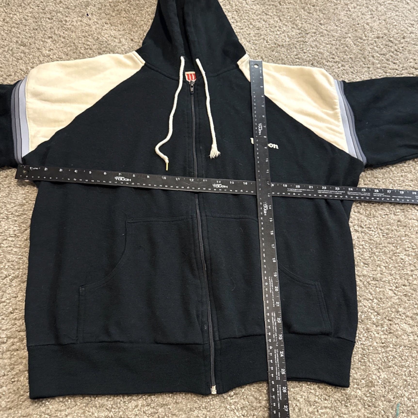 Wilson VINTAGE Wilson Athletics Tennis Black White Full Zip Hooded Sweatshirt XL Size US XL / EU 56 / 4 - 4 Thumbnail