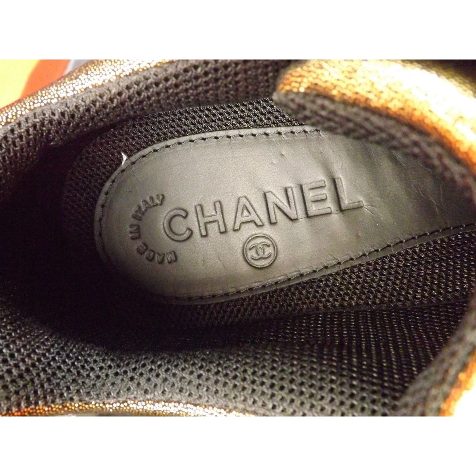 Chanel G31711 GOLDEN BROWN FABRIC LEATHER LOGO G31711 SNEAKERS 41 Size US 11 / IT 41 - 10 Thumbnail