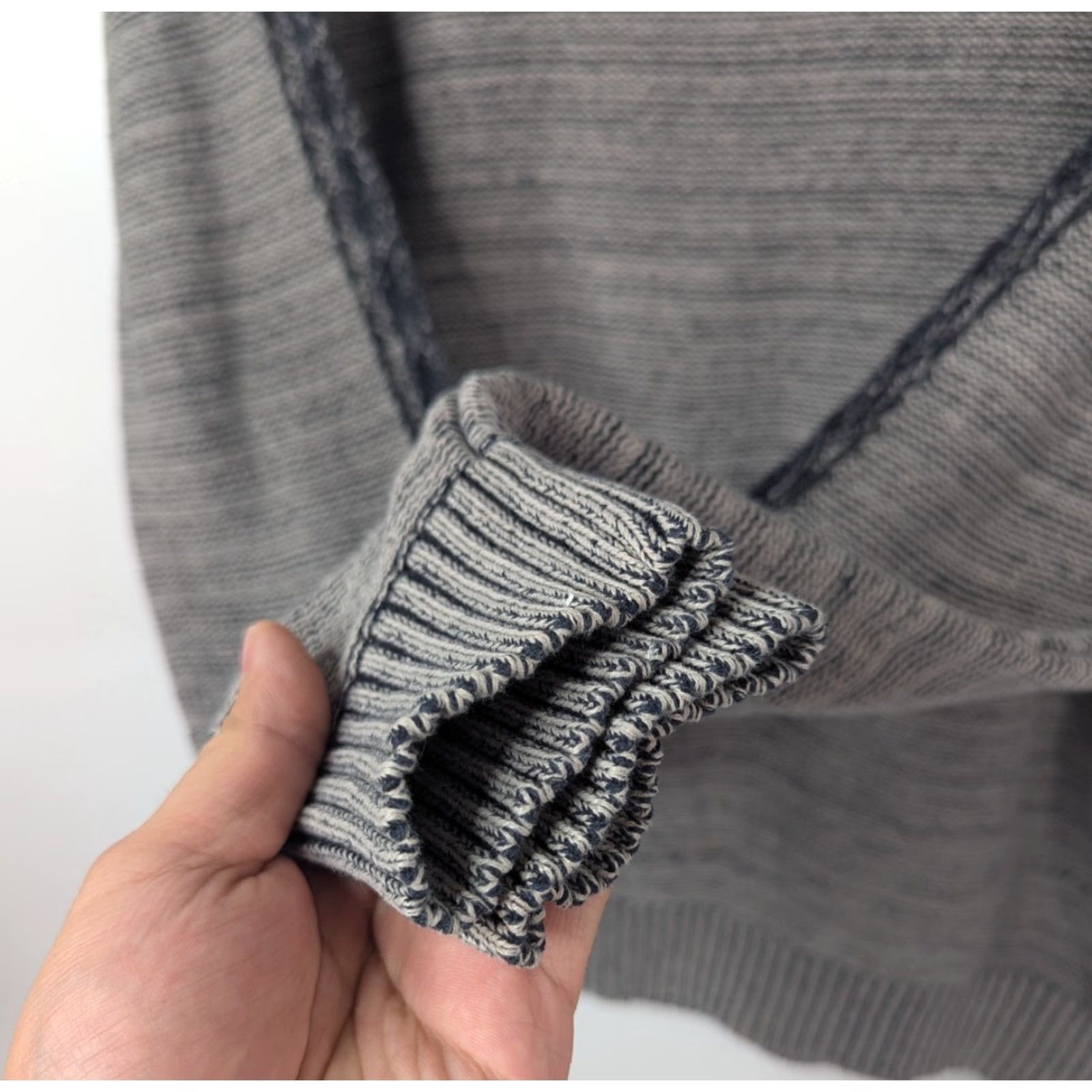 Vintage Rock & Republic Sweatshirt Mens Quarter Zip Mock Neck 1/4 Zip Size M Gray/Black Long Sleeve Pullover - Regular Adult Mens Size US M / EU 48-50 / 2 - 2 Thumbnail