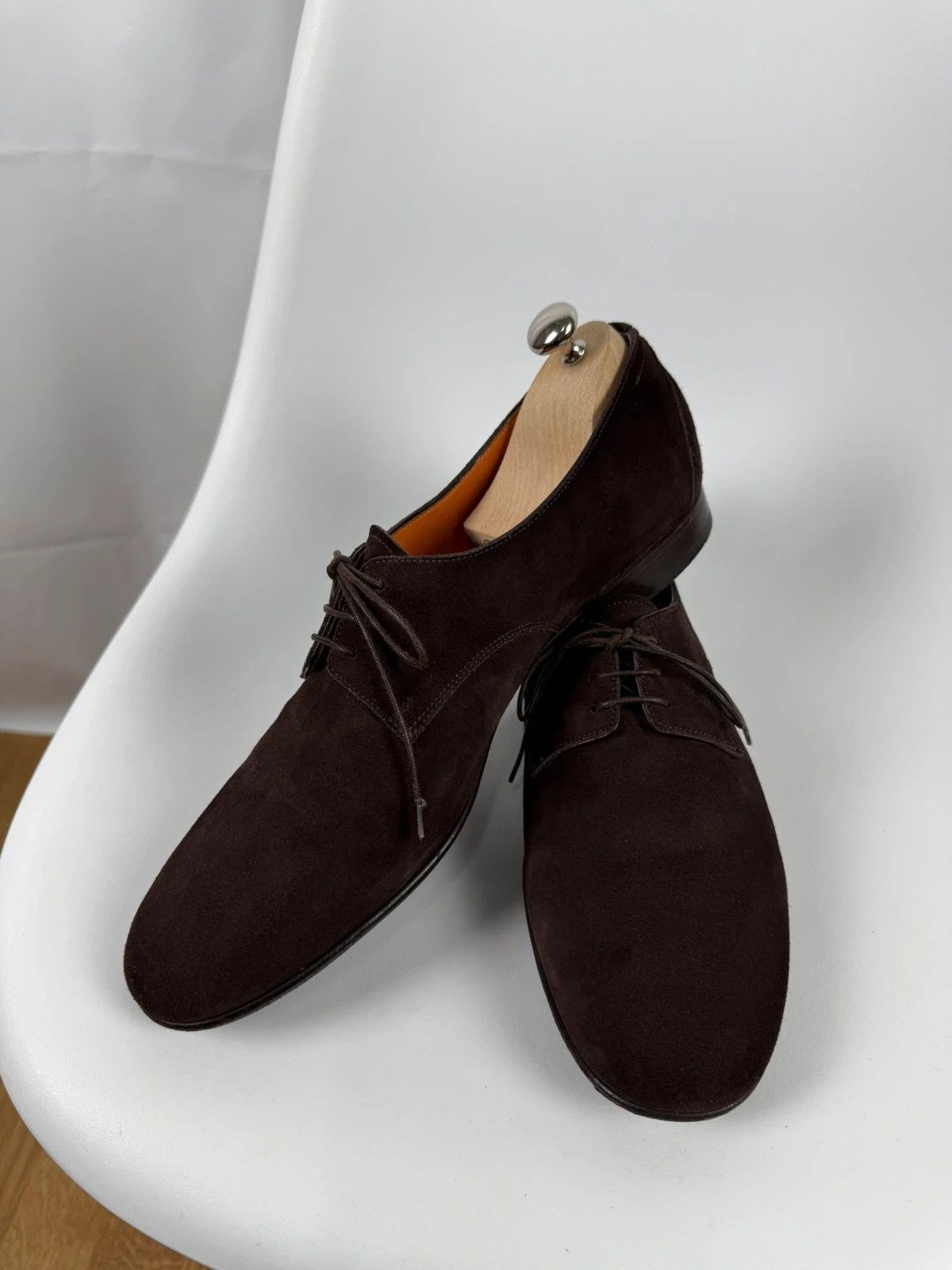 Santoni Santoni Suede Derby Dress Shoes size 9.5 Size US 10.5 / EU 43-44 - 7 Thumbnail