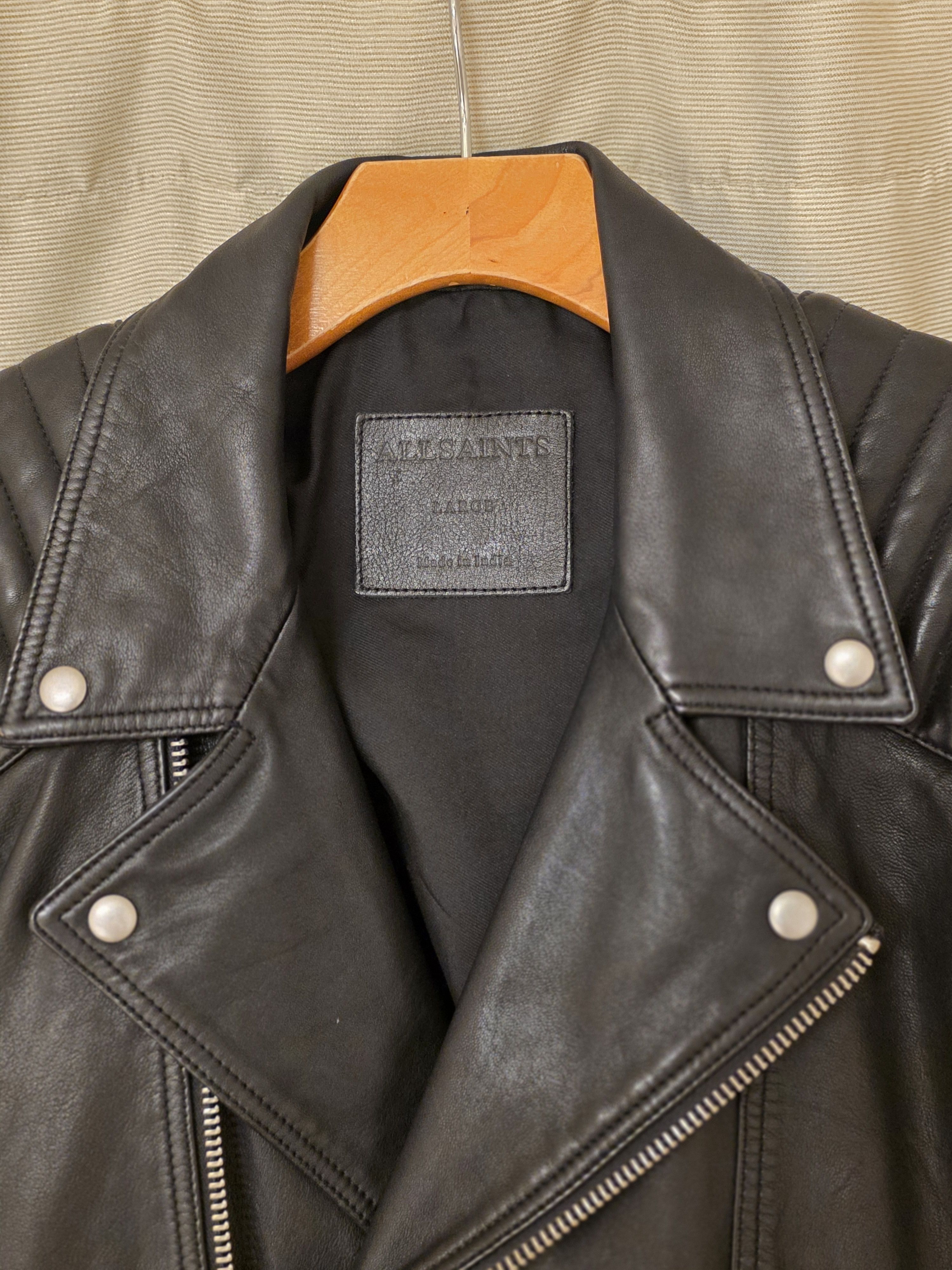Allsaints AllSaints Estello black leather biker jacket Size US L / EU 52-54 / 3 - 5 Thumbnail