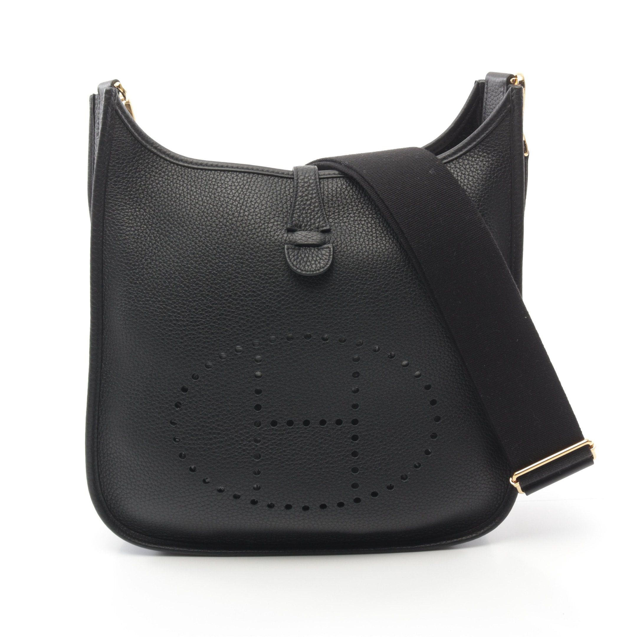 Hermes Hermes Evelyn 3 Troyes Pm Shoulder Bag Clemence Leather Black Gold Hardware B Stamp Size ONE SIZE - 1 Thumbnail