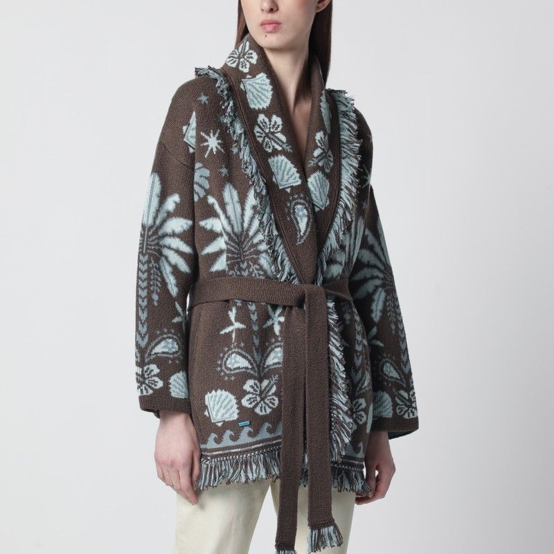 Alanui Alanui Echoes Of The Island Brown/Aquamarine Cardigan Size S / US 4 / IT 40 - 1 Thumbnail
