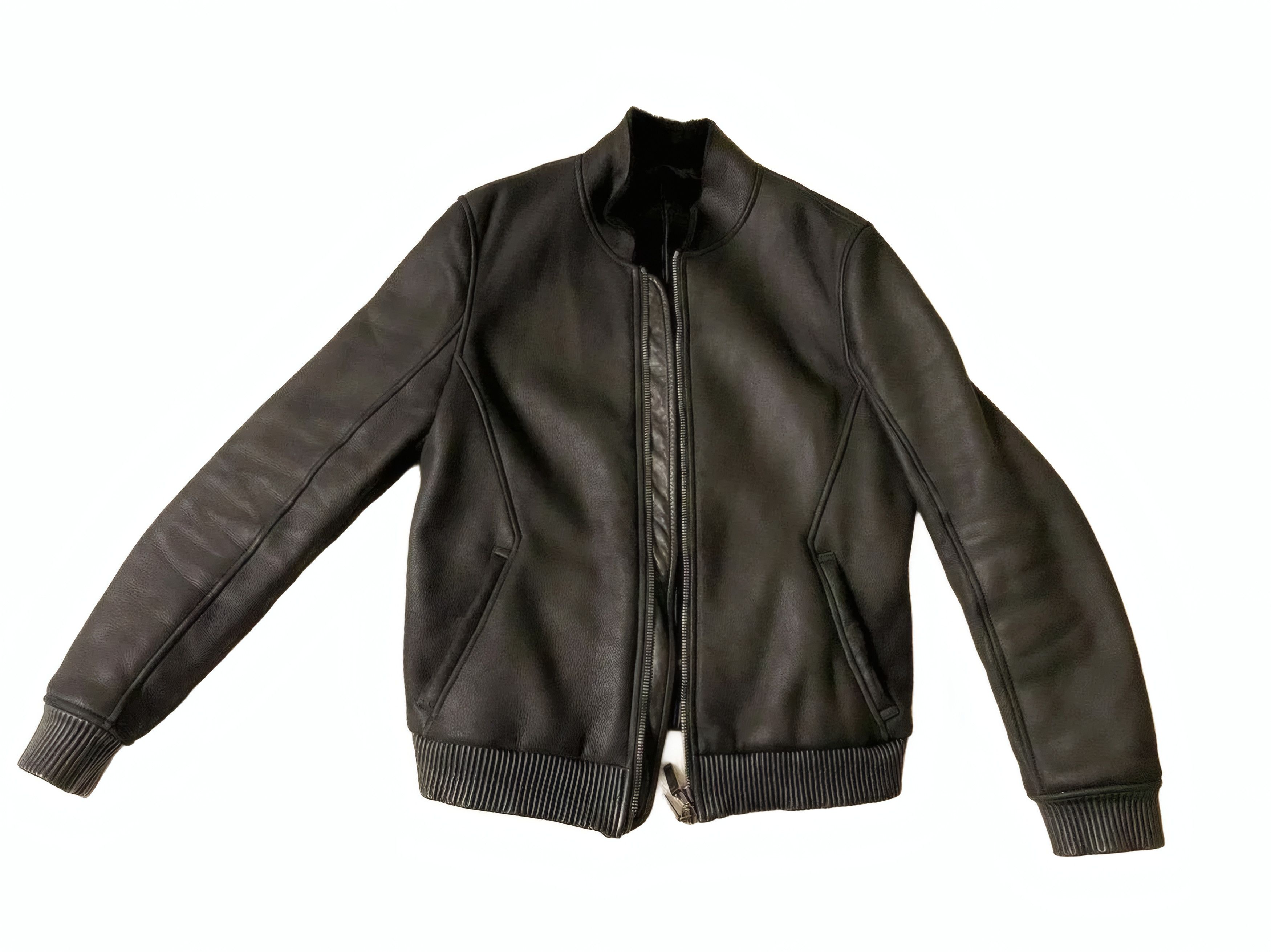 Giorgio Armani Shearling Leather Bomber Jacket