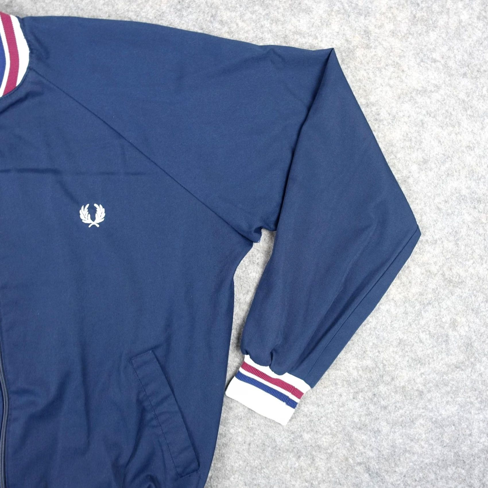 Fred Perry VINTAGE Fred Perry Track Jacket Mens Large Blue Full Zip Bomber Coach Crest 80s Size US L / EU 52-54 / 3 - 5 Thumbnail