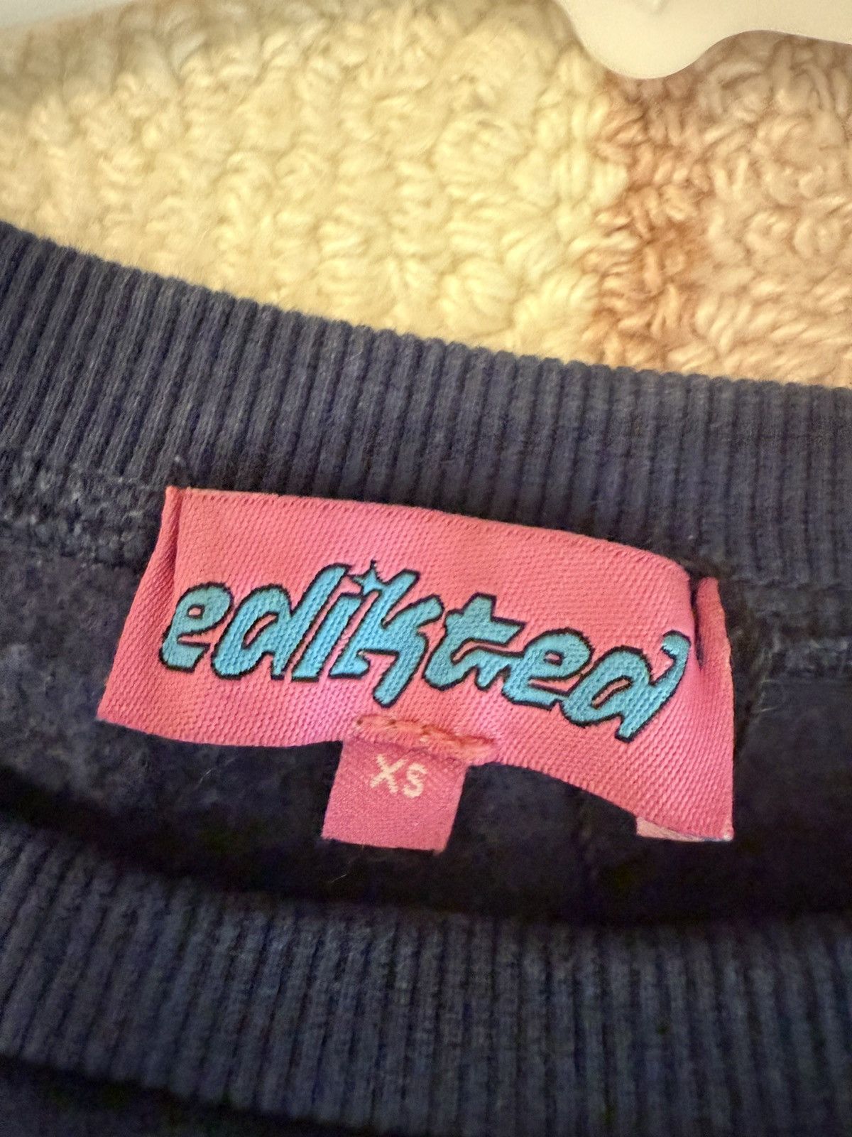 Other Edikted Navy Crewneck Sweatshirt Y2K Streetwear XS Size XS / US 0-2 / IT 36-38 - 3 Thumbnail