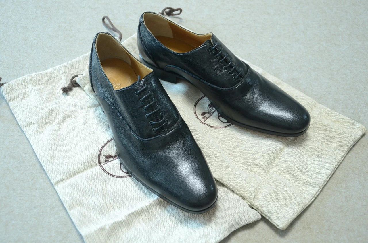 Hermes Hermes Black Leather Sole Derby Shoes 41 EU Size US 8 / EU 41 - 1 Thumbnail