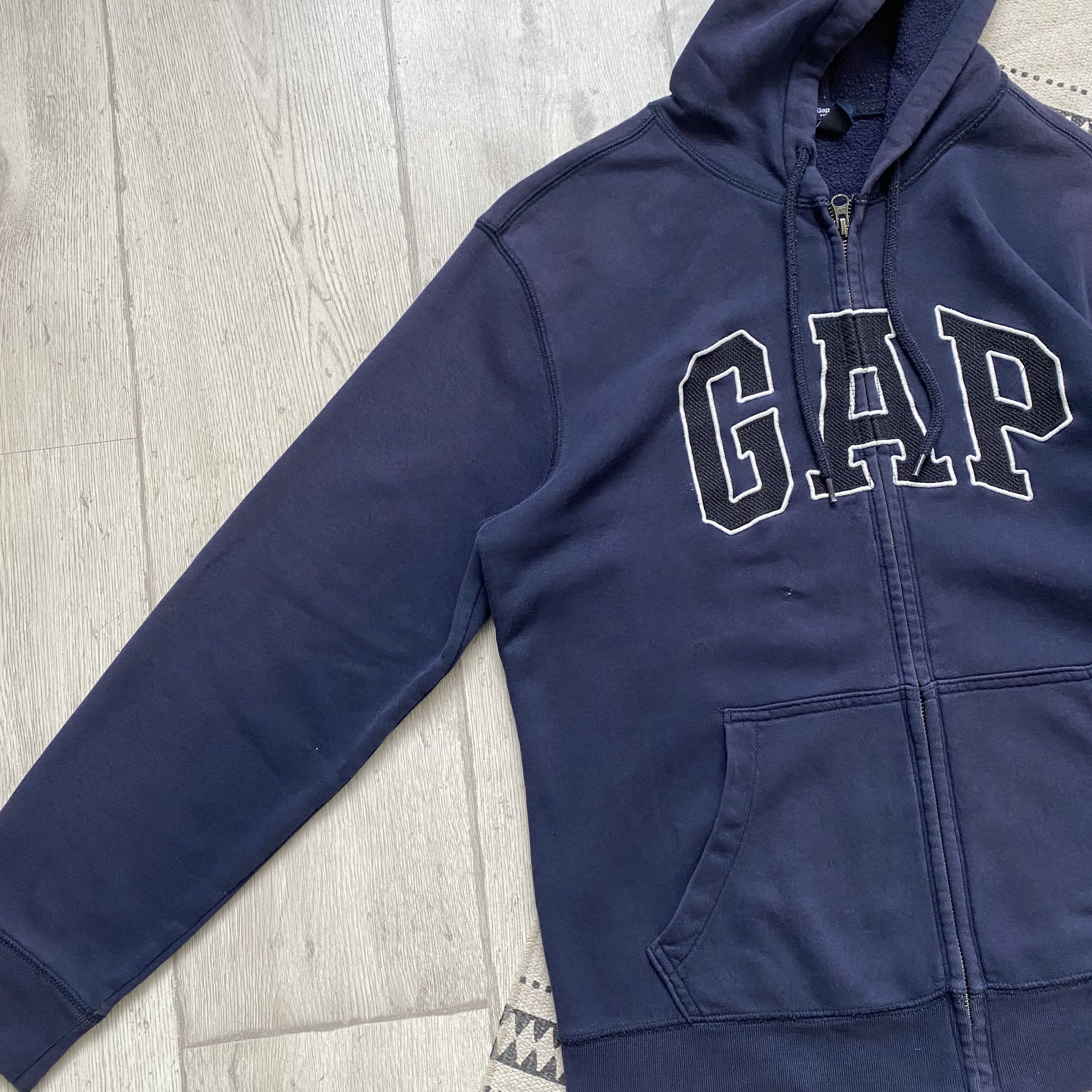 Gap Vintage 2000s Faded Gap zip hoodie Y2K big logo Size US M / EU 48-50 / 2 - 8 Thumbnail