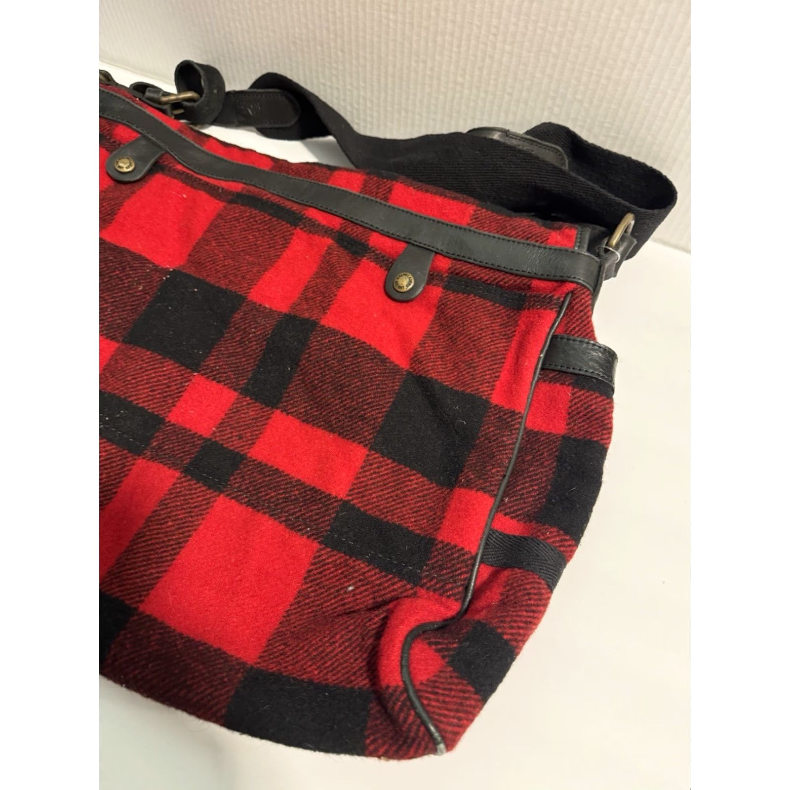 Polo Ralph Lauren VINTAGE Polo Ralph Lauren 100% Wool Buffalo Plaid Shoulder Bag RLPC 13x21 Mens Womens Size ONE SIZE - 6 Thumbnail