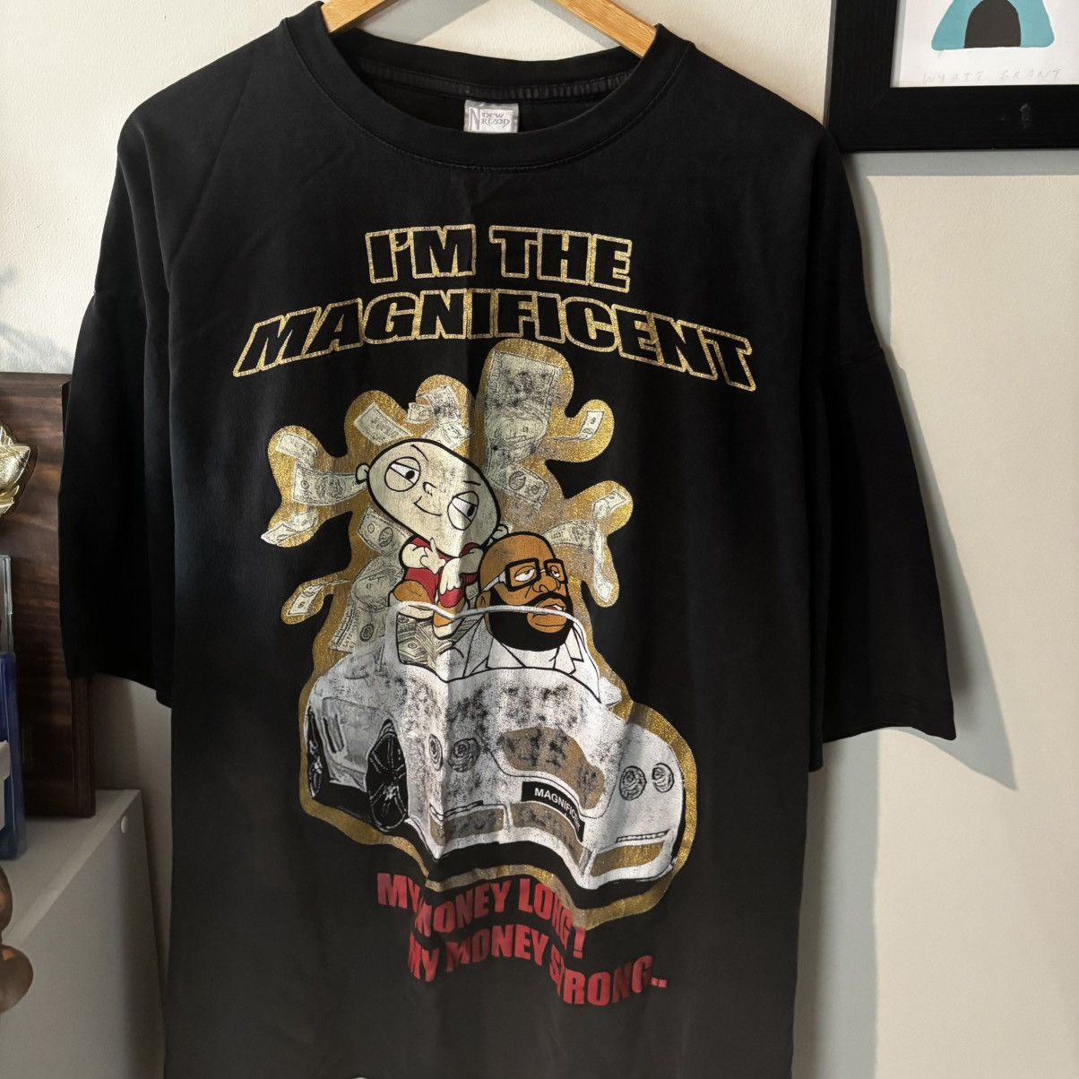 Vintage Ghetto Stewie Griffin Rick Ross Faded Black Graphic T Shirt Size US XL / EU 56 / 4 - 1 Thumbnail