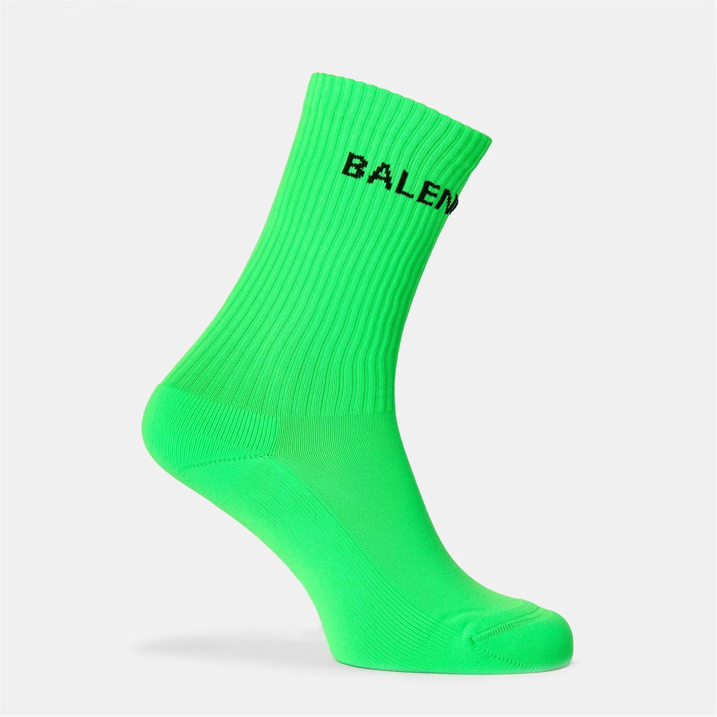 Balenciaga o1g2r1mq0226 Size: L / Ribbed Crew Socks In Green Size ONE SIZE - 1 Thumbnail