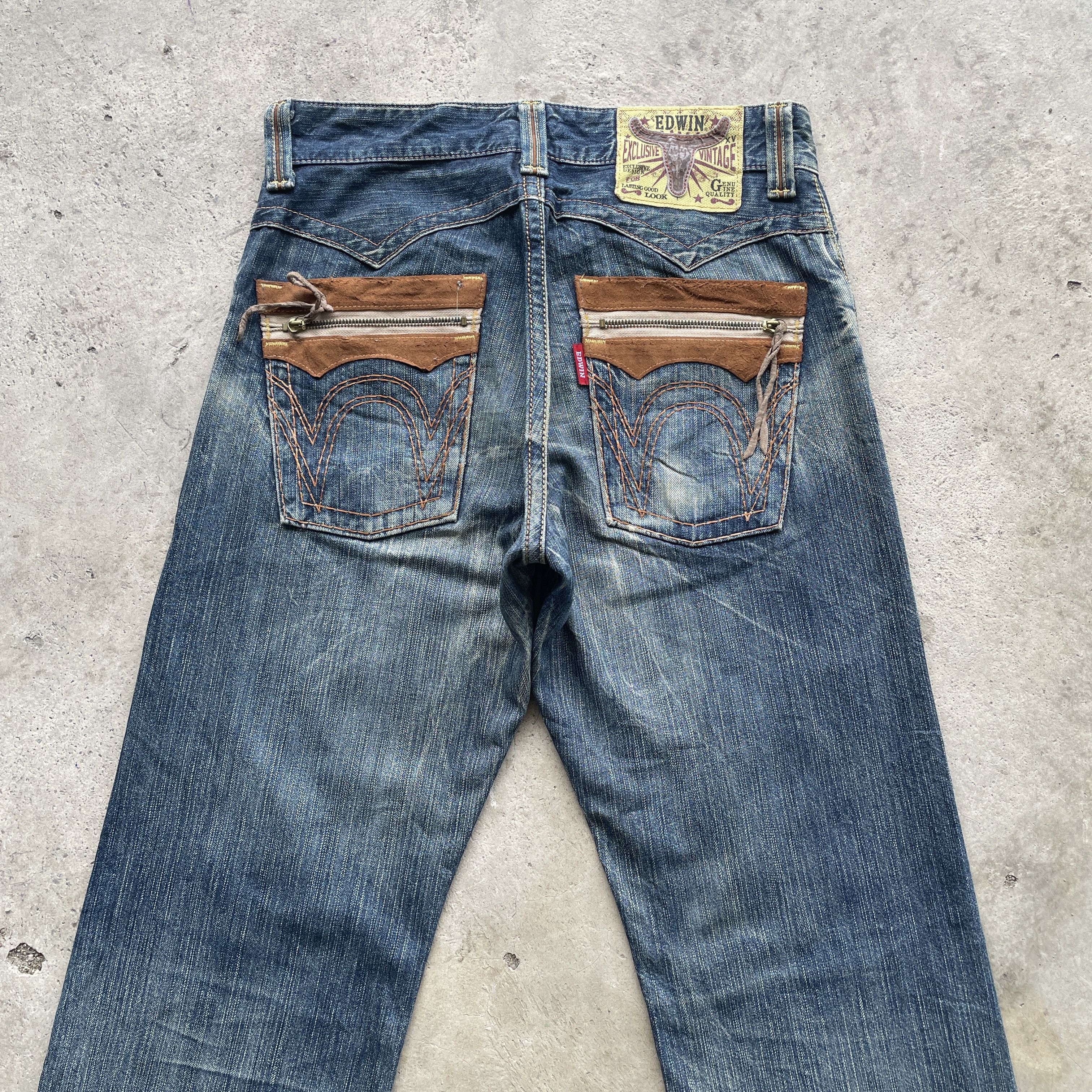 Edwin W32 Vintage Edwin Distressed Jeans Faded Rusty Denim Pants Size US 32 / EU 48 - 11 Thumbnail