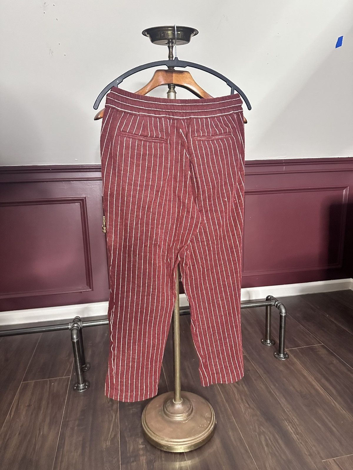 Pyer Moss RUNWAY striped wool mohair knit cropped sweatpants Size US 30 / EU 46 - 7 Thumbnail
