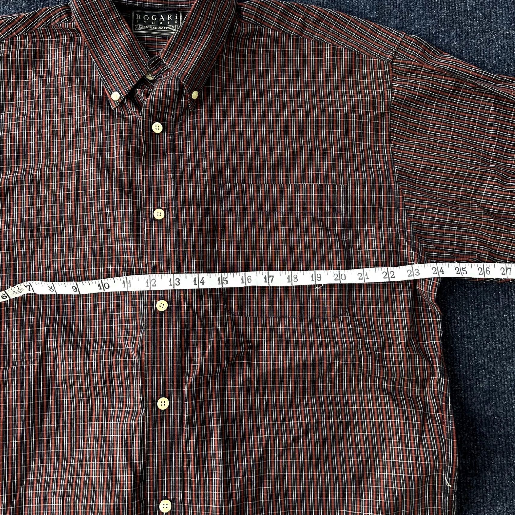 Vintage Bogari Studio Shirt Mens L Blue Plaid Button-Down Long Sleeve Pocket Shirt Size US L / EU 52-54 / 3 - 3 Thumbnail