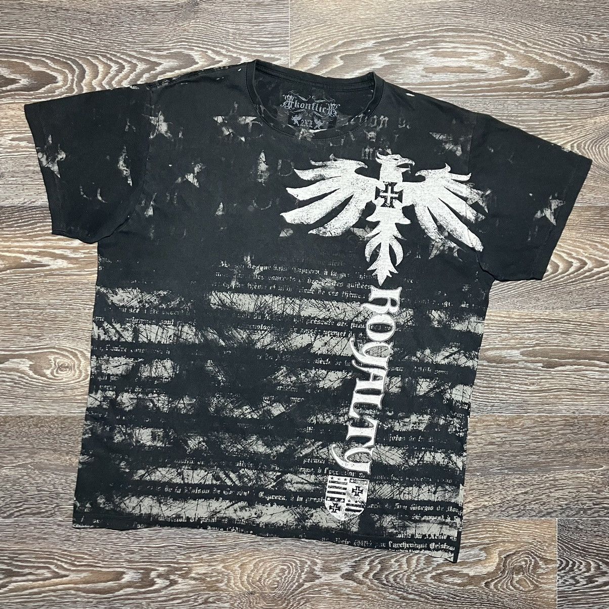 Affliction KONFLIC Royalty All Over Print MMA Style Big Logo T-shirt Size US XXL / EU 58 / 5 - 1 Thumbnail