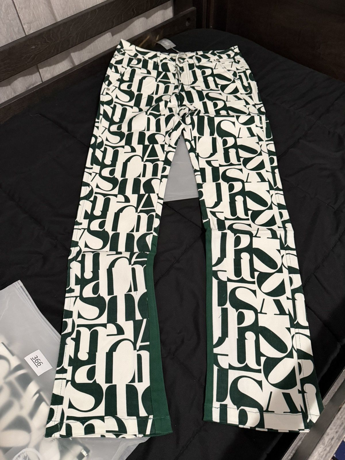 Other Almost Someday Harmony Flare Pants, Green/White, Size 28 NWT Size US 28 / EU 44 - 3 Thumbnail