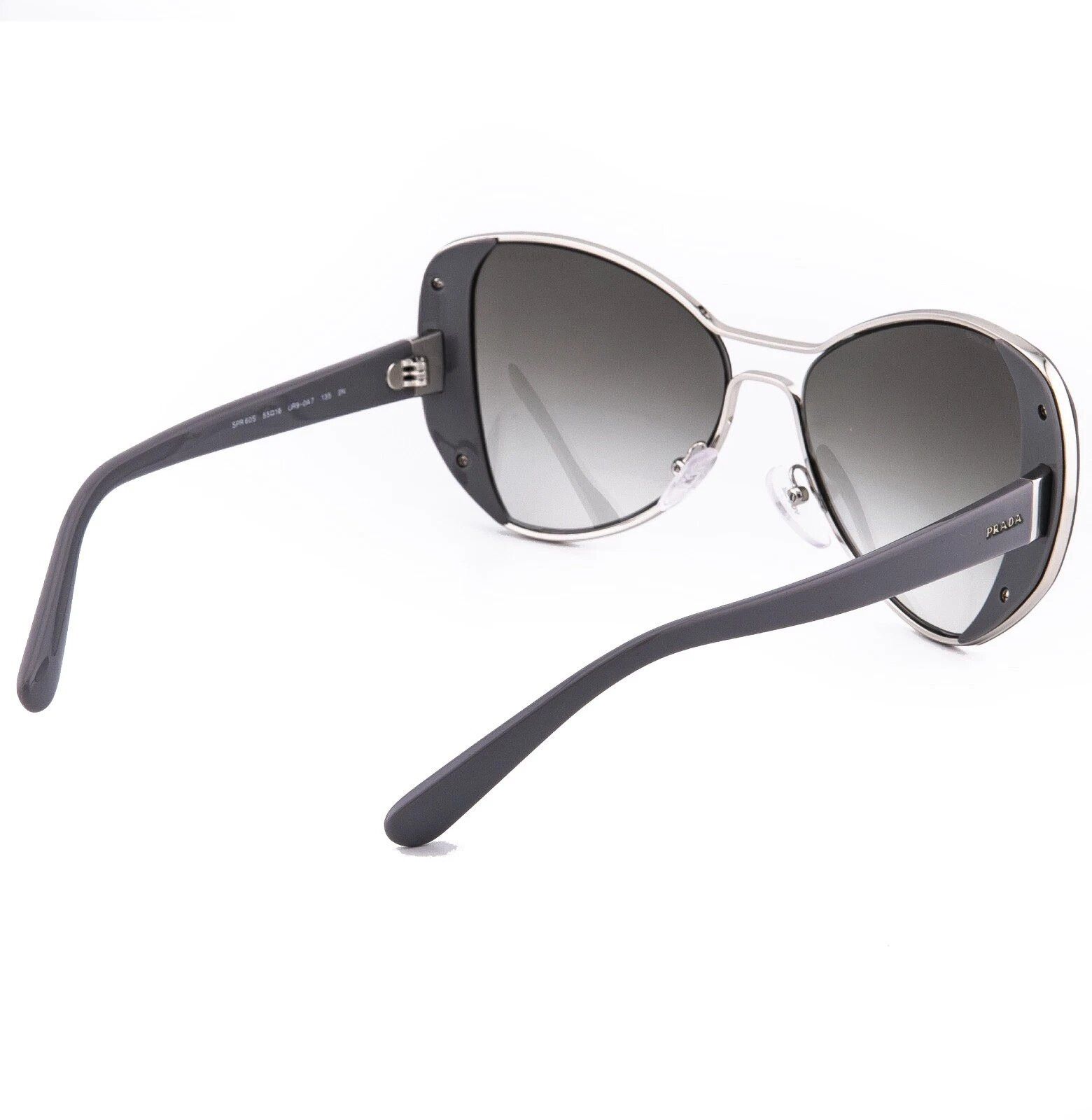 Prada PRADA PR60SS 60S MOD Geometric Gray Silver Metal Sunglasses Size ONE SIZE - 4 Thumbnail