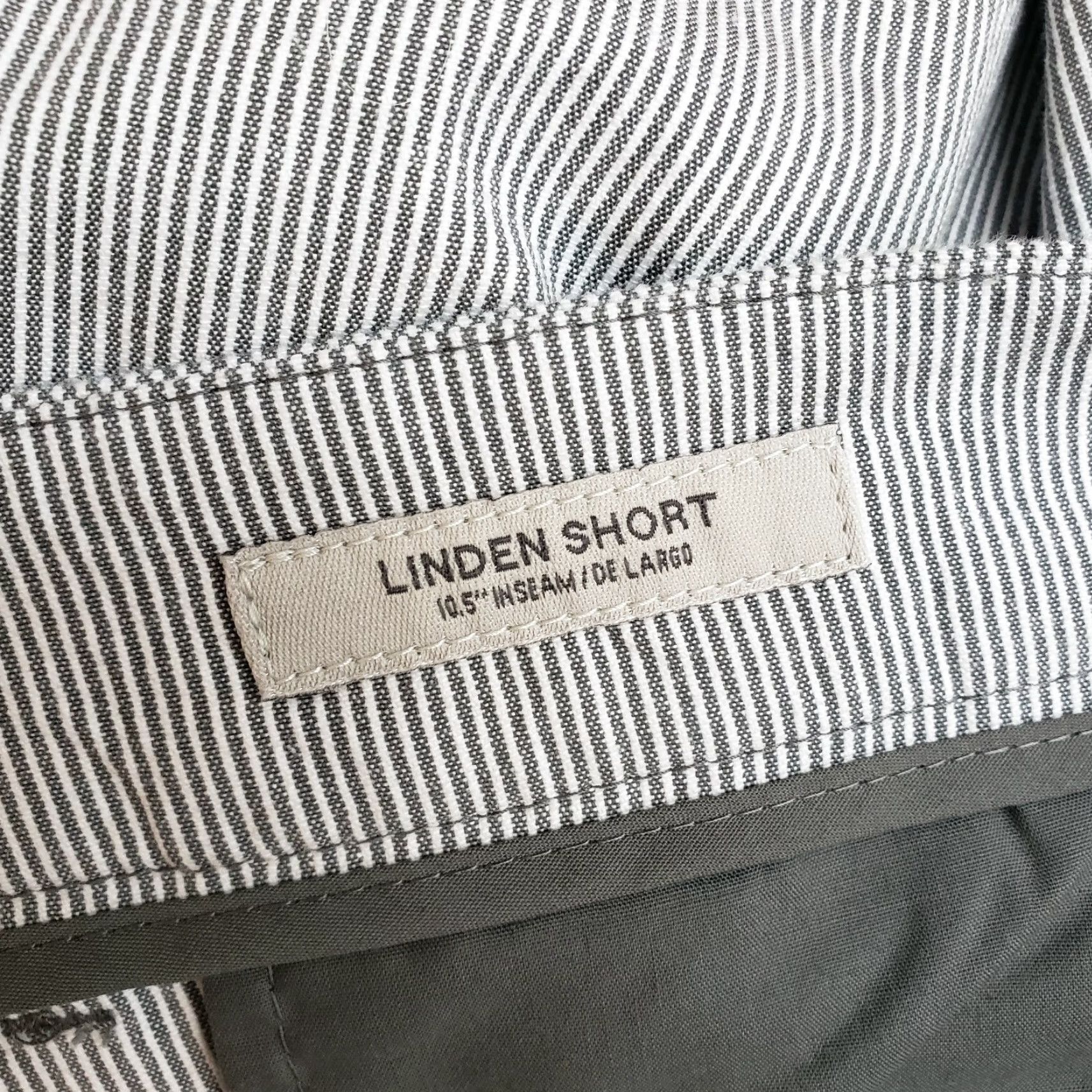Vintage Goodfellow Linden Shorts Gray White Striped Flat Front Cotton Mens 50 Chino Casual Size US 34 / EU 50 - 5 Thumbnail